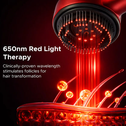 Red Light Therapy Scalp Massager with Oil dispenser