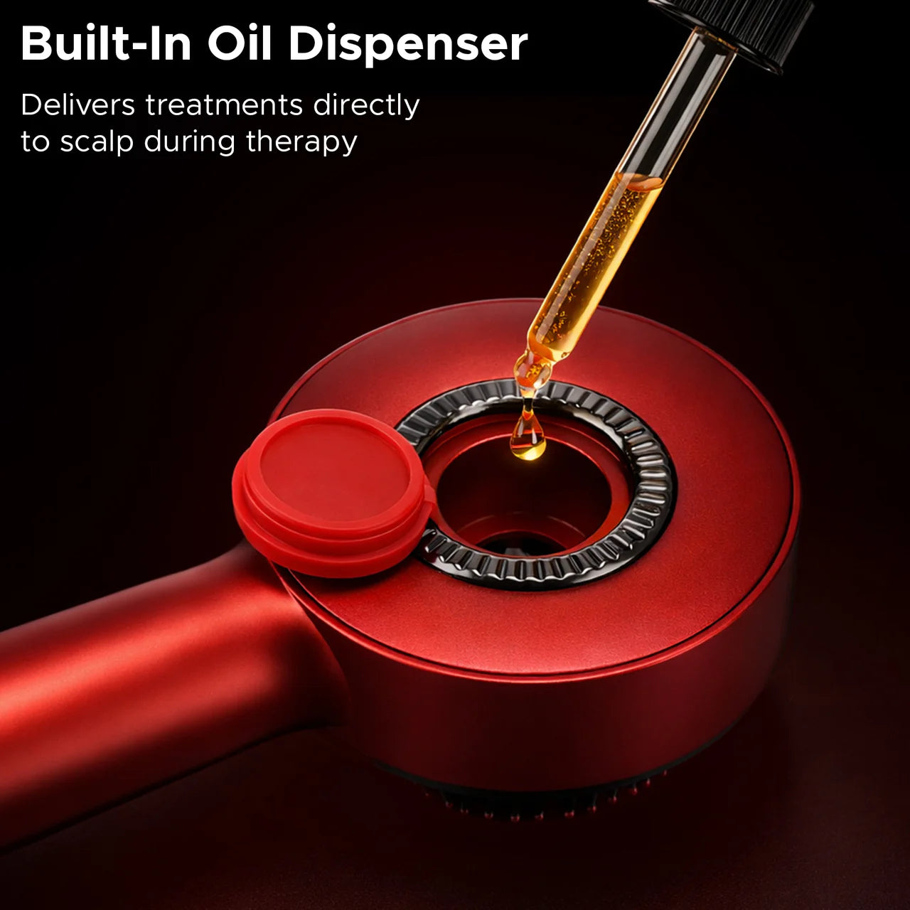 Red Light Therapy Scalp Massager with Oil dispenser