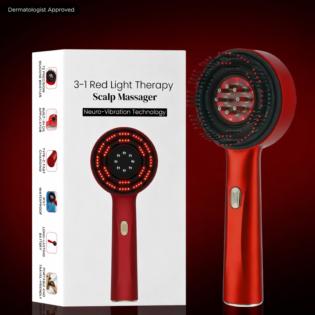 Red Light Therapy Scalp Massager with Oil dispenser